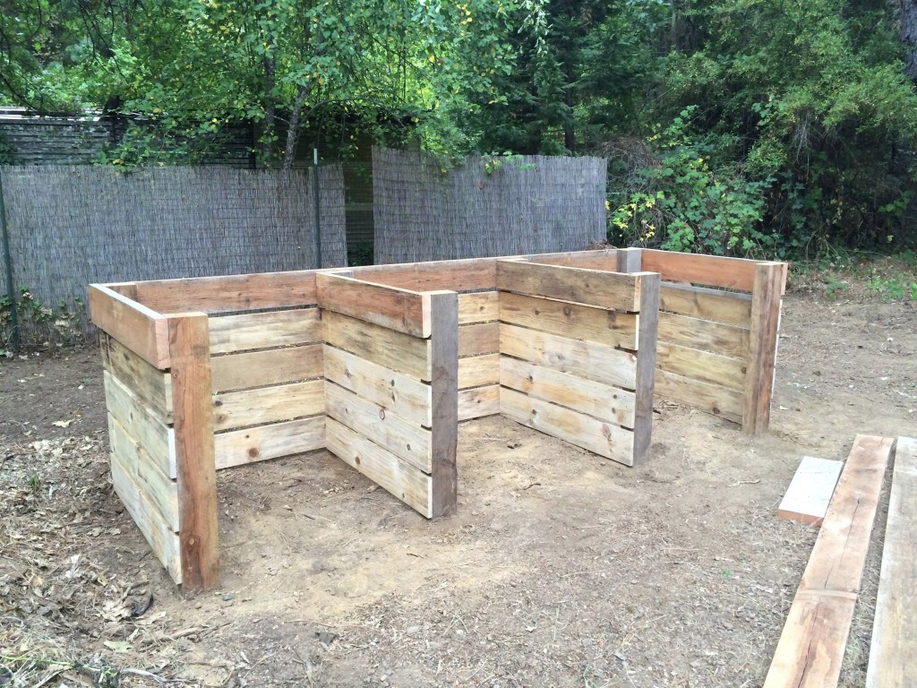 Our new three-bin compost system